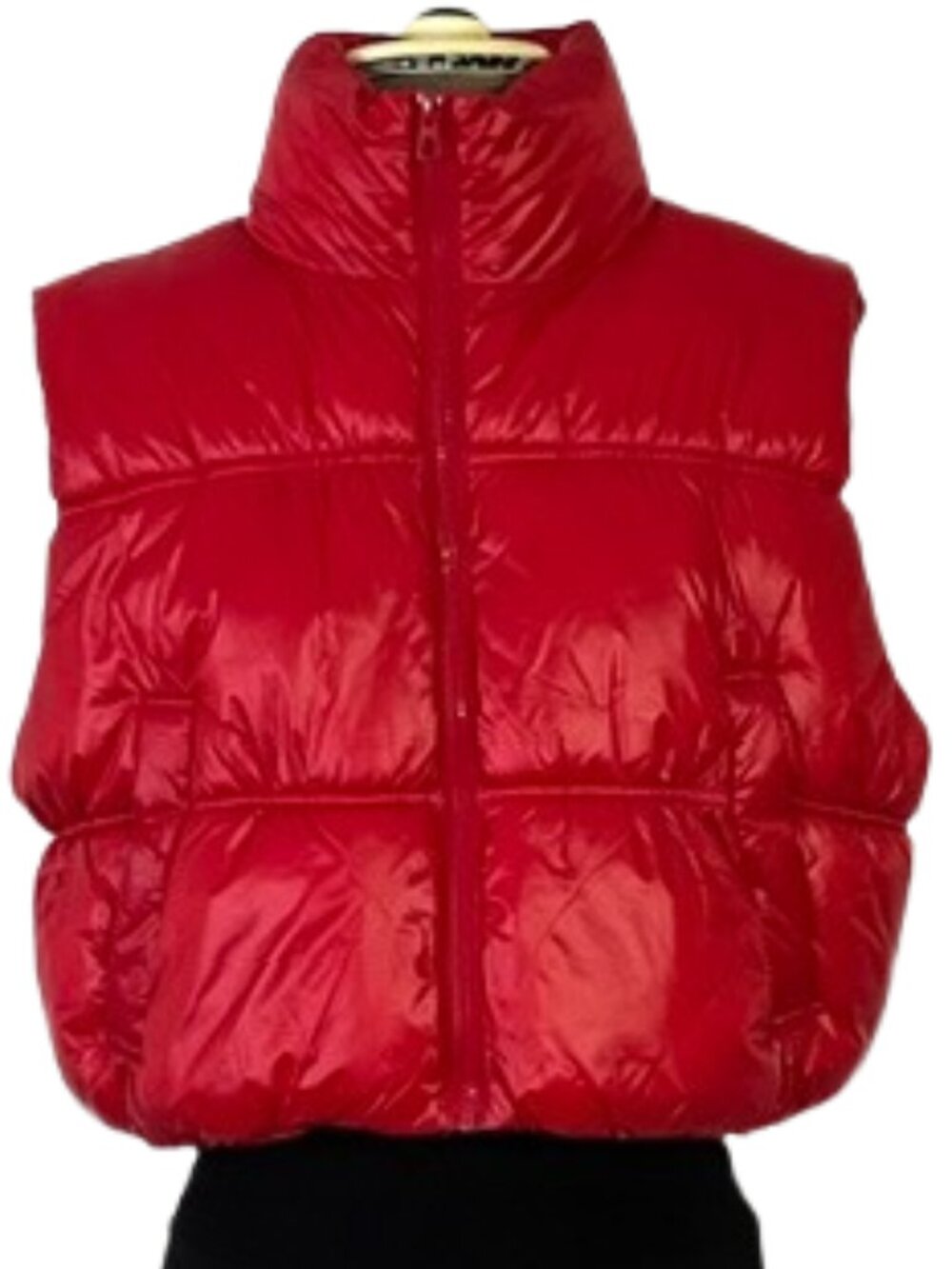 DIVIDED H&M Red Cropped Puffer Vest Size M NWT
